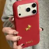 Funda Blanda con Textura de Cuero y Letras Doradas en Inglés Adecuada para Apple 17 Funda de Año Nuevo Funda para Teléfono de Pareja Cubierta Protectora para iPhone 16