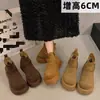 Botas Martin de Suela Gruesa para Aumentar la Altura para Mujer 2026 Nuevo Llegado de Invierno Botines Cálidos con Forro de Terciopelo Estilo Británico Retro Antideslizantes Botas de Nieve