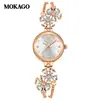 Mokago Douyin Popular Relógio Violeta Feminino Liga de Zinco High-End À Prova D'água Relógio de Quartzo Pulseira de Flor de Diamante Relógio