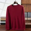 Suéter de punto casual versátil de primera calidad listo para usar para otoño e invierno, nuevo, de cachemira para hombre, cuello redondo, manga larga, holgado, corte slim, transfronterizo
