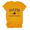 Salem est 1626 Amazon Wish sitio independiente camiseta de mujer de manga corta con cuello redondo de moda y única camiseta básica