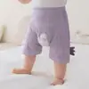 Calça de Bebê com Abertura Inferior Verão Algodão Puro Shorts Infantil Unissex Calça de Bebê Comprimento do Joelho Jacquard Roupa de Dormir Roupa de Casa Leggings