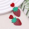 Aretes de Fresa de Playa de Verano Creativos e Interesantes Estampado Acrílico Moda Pendientes de Gama Alta Pendientes para Mujer