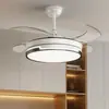 Luz de ventilador invisible, luz de ventilador de techo, iluminación para el hogar montada en el techo para sala de estar, comedor, dormitorio, candelabro de ventilador eléctrico, LED protección ocular
