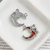 Aleación Gota de Aceite Flor de Cerezo Luna Mariposa Empalme Colgante DIY Pendientes Pulsera Collar Colgante Accesorios de Joyería Hechos a Mano