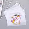 Estuche para lápices de unicornio esmerilado, venta al por mayor, bolsa de papelería, bolsa de archivo transparente de gran capacidad, bolsa de lápices para estudiantes, simple y linda con dibujos animados
