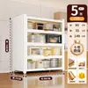 Armário de armazenamento de chão para cozinha e sala de jantar com porta, armário de armazenamento com porta, micro-ondas, forno, panela, armário de armazenamento de função multicamada, prateleira