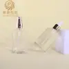 En Stock Botella Transparente Redonda de Hombros de 100 ml para Aceite Esencial, Botella de Vidrio para Loción de Esencia, Material de Empaque Cosmético de Vidrio con Gotero para Líquido Original
