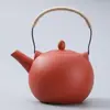 Tetera Artesanal Original de Esmalte Mineral Verde Ciruela con Asa, Olla para Preparar Té Doméstica de Gran Capacidad con Filtro, Juego de Té Estilo Retro Japonés