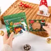 Nova Sacola Stand-Up para Biscoitos de Natal, Biscoito de Floco de Neve, Sacola Transparente com Fechamento Hermético, Sacola de Embalagem Selada para Lanches Assados