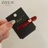 Grampo de Cabelo Fofo de Maçãzinha Coreano para Meninas, Presilha Lateral Bico de Pato de Alto Valor Vermelha