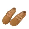 Zapatos Birkenstock Retro de Gamuza con Punta Dividida para Mujer 2026 Otoño Nuevos Planos Versátiles Casuales Mary Janes Zapatos Individuales Zapatos de Mujer