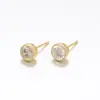 Brincos Studs Redondos Geométricos Minimalistas Xuping com Liga de Cobre, Fáceis de Combinar para o Dia a Dia, Design de Coração Vazado, Brincos Delicados e Estilosos para Mulheres
