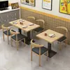 Tienda de fideos para picar, barbacoa, desayuno, juego de mesa y silla para comida rápida, tienda de té de leche y postres, mesa de restaurante, tipo económico comercial