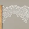Ribete de encaje láser de pestañas estilo francés, material de encaje elástico de nailon-spandex, encaje decorativo para lencería, sujetadores y faldas.