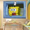 Tela colgante de fondo de Bob Esponja de dibujos animados lindos para transformar y decorar la cabecera de la habitación con tela colgante de fondo de Calamardo Tapiz