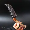 Venta Caliente Transfronteriza Piedra Cruda de Cristal Obsidiana Ópalo Cuchillo de Talla Pulido a Mano Daga Cuchillo Garra Adorno Decoración