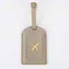 Set de Etiquetas para Equipaje Colgante de Viaje de Cuero PU Portatarjeta de Identificación para Maleta Tablero Anti-Pérdida de Tarjeta de Embarque Avión