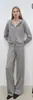 Conjunto de Suéter de Punto Casual con Cremallera y Capucha de Lana Pesada Elegante y Moderno / Pantalones de Pierna Ancha Otoño/Invierno 2026