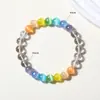 2026 Novo Pulseira de Pedra Olho de Gato Colorida Dopamina para Mulheres, Pulseira de Cristal Branco Estilo Férias de Verão, Joia de Mão de Nicho
