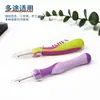 Cortahilos de plástico con mango de silicona del fabricante, deshilachador multicolor para bordado a punto de cruz, cortahilos de seguridad hecho a mano para bricolaje con tapa