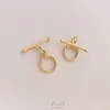 Fio Redondo Brilhante Color-Preserving Preenchido com Ouro 14K Fivela de Orelha Fivela de Acabamento Conexão para Pulseira Colar Joias Artesanais Acessórios