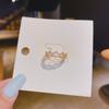 Chapado electrolítico de oro real gota de aceite cobre Diamante Corea del Sur Celebridad de Internet anillo de ola personalizado femenino multicapa anillo de ola con patrón de agua