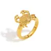 Novos Produtos Transfronteiriços Europeus e Americanos, Design de Moda Personalizado, Pulseiras Anel Exageradas, Anéis de Caranguejo Banhados a Ouro 18K em Aço Inoxidável