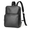 Nova Mochila Trançada da Moda Masculina Casual de Negócios de Grande Capacidade Estilo Coreano Bolsa Masculina Mochila Tendência