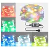 Nuevas luces de cadena de cuero de color mágico RGB APP Bluetooth Decoración navideña para exteriores control por puntos luces de ambiente para acampar