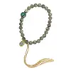 Pulseira Bodhi Estrela e Lua Sombra Verde de Hainan Contas Redondas Contas Budistas de Mão Pulseira de Brincar de Alta Qualidade para Homens e Mulheres Atacado