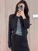 Suéter tejido falso de dos piezas para mujer, atuendo de principios de otoño, capa interior, cárdigan hasta el hombro, top estilo 'old money'