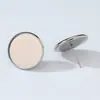 Fornecimento direto da fábrica aço inoxidável gema bacia brinco banho ouro 18k real fundo redondo pino de orelha acessórios de joias diy materiais