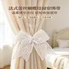 Abrazadera de cortina de encaje estilo francés, no requiere taladro, abrazadera decorativa para cortinas transparentes y de puerta, estilo de lujo ligero con adornos de perlas