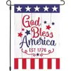 Nova Bandeira de Jardim Temu para o Dia da Independência Americana Bandeira de Pendurar Dupla Face em Linho Decoração de Pátio Bandeira de Cena para Festa de Feriado