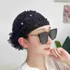 Bufanda de Encaje para Mujer Marrón Cubrecabezas Estilo Nuevo Primavera y Verano Bufanda Hui Cosida a Mano Conveniente Sombrero Cubrecabezas para Madre
