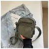 Bolsa de Celular com Design de Nicho, Bolsa Feminina, Nova Bolsa Quadrada Pequena de Lona Casual Estilo Coreano Transfronteiriça, Bolsa de Ombro Único Transversal para Sair