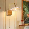 Lámpara de pared de madera con cremallera, estilo japonés, nuevo estilo, para mesita de noche, de diseño, para B&B, escaleras, con interruptor, Viento Silencioso, lámparas pequeñas