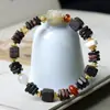 Pulsera de Cuentas Cubicas de Madera de Agarwood Dara Gan Nuevo Estilo Chino Pulsera de Madera Punto Turístico Transmisión en Vivo Venta al por Mayor