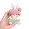 Muñeca de Conejito Fresa Linda de Ganchillo de Lana Material de Tejido a Mano Bolsa de Materiales DIY Colgante para Bolso Casero Llavero