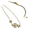 Pulseira de aço titânio antidesbotamento, trevo de quatro folhas, zircônia cúbica, colar, corrente de clavícula, versátil, elegante, de alta qualidade