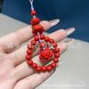 Colgante para teléfono móvil con arena roja de cinabrio, bolsa de la suerte, colgante para teléfono móvil con cinabrio, llavero, bolsa de arena roja, accesorios para colgar en el coche, venta al por mayor