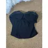 Top negro strapless, deslumbrantemente sexy, hace que los pechos pequeños se vean más grandes, camisola acolchada strapless para mujer, adecuada tanto para usar por dentro como por fuera