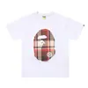 Camisetas de Marca de Moda Transfronteriza para Parejas para Hombres y Mujeres, Camiseta de Manga Corta con Cuello Redondo y Letras Digitales para Hombre, Cabeza de Mono Bape, Camiseta de Manga Corta para Mujer de Comercio Exterior