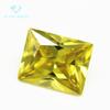 Venta al por mayor de fábrica de 5A, circón amarillo oliva rectangular, piedra desnuda, artificial, puntiaguda, ángulo recto inferior, flor de coche, color piedra blanca, diamante CZ