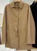 Otoño/Invierno Nuevo Estilo Camisa de Mujer Color Sólido Cuello Corte Recto Longitud Media Abrigo de Lana Doble Faz 13731
