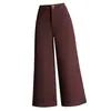 Pantalones de Lana de Pierna Ancha para Mujer 2026 Otoño/Invierno Nuevos de Cintura Alta Acortados Casuales Engrosados Sueltos Adelgazantes de Pierna Recta de Pierna Ancha