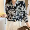 Toma Real de Ropa Femenina de Comercio Exterior: Elegante Casual Otoño Nueva Moda Femenina Camisa de Gasa con Cuello, Cárdigan, Camisa, Camisa Básica