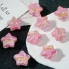 20mm crema dulce viento cinco puntas estrella tridimensional pintura al óleo degradado estrellas DIY pulsera collar de cuentas hecho a mano material