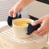 Cuenco Cerámico de Doble Asa para Hornear Soufflé, Freidora de Aire, Cuenco para Cocinar al Vapor Natillas de Huevo, Cuenco para Huevo al Vapor, Especial para Uso Doméstico de Bebé